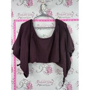 Top flowy hippie Women’s Cropped Peasant Top - Deep Plum